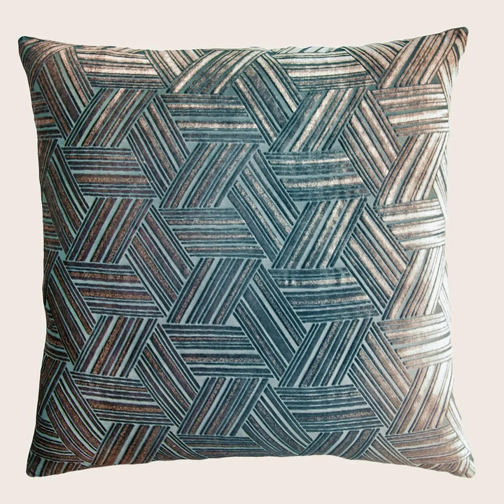 Entwined Velvet Throw Pillow, Gunmetal
