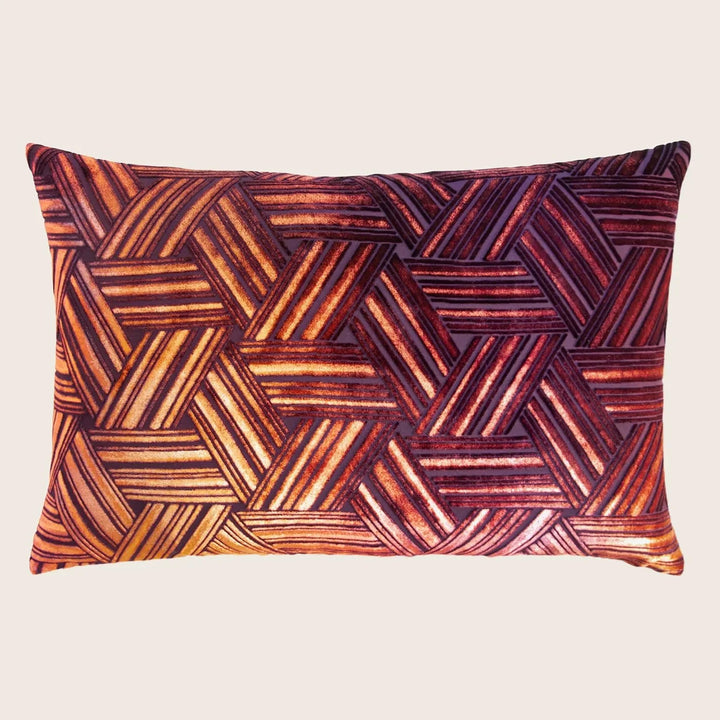 Entwined Velvet Throw Pillow, Wildberry