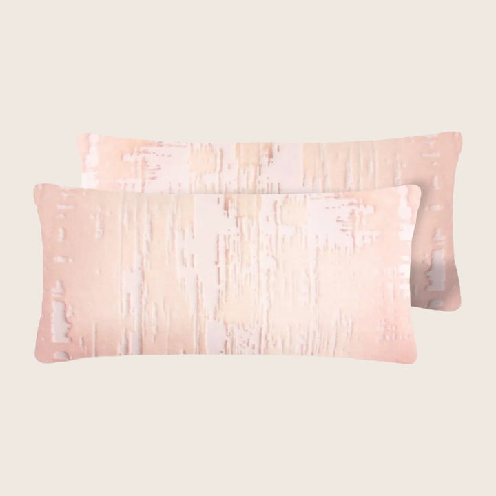 Set of 2 Mini Brushstroke Velvet Pillow, Blush