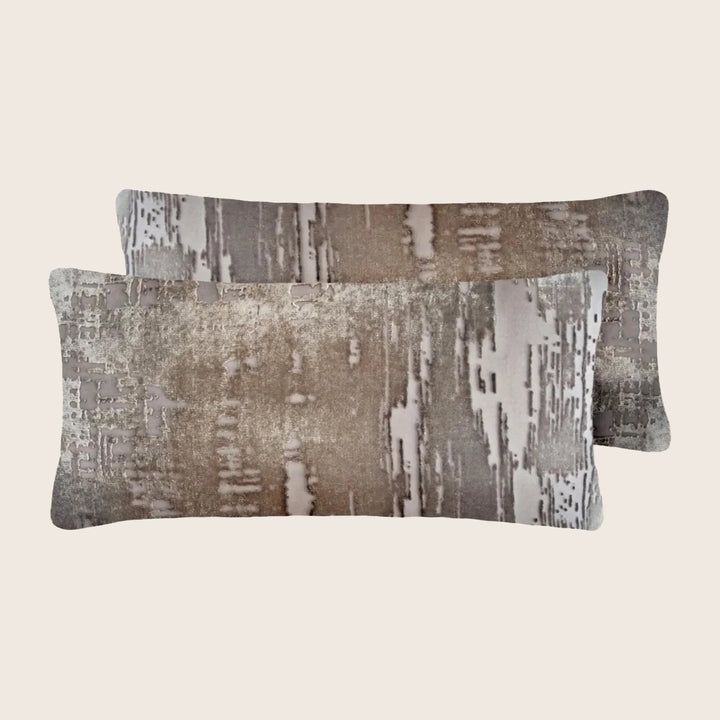 Set of 2 Mini Brushstroke Velvet Pillow, Coyote