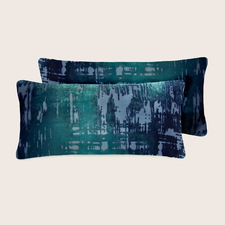 Set of 2 Mini Brushstroke Velvet Pillow, Shark