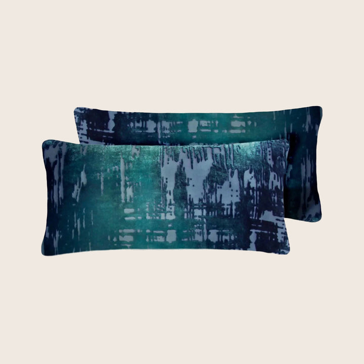 Set of 2 Mini Brushstroke Velvet Pillow, Shark