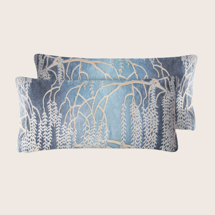 Set of 2 Mini Metallic Willow Velvet Pillow, Dusk