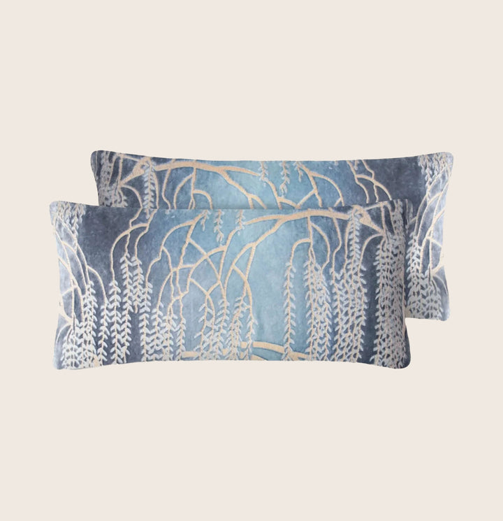 Set of 2 Mini Metallic Willow Velvet Pillow, Dusk