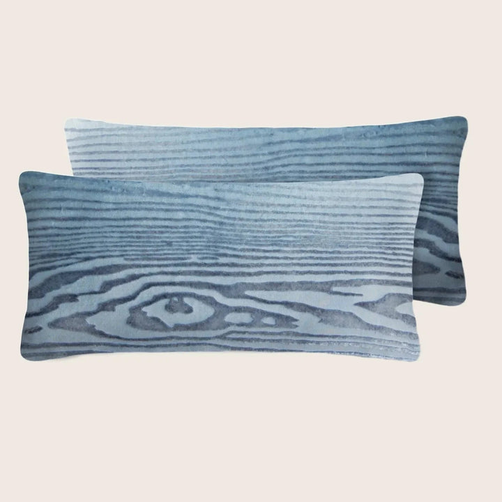 Mini Woodgrain Velvet Pillow Dusk Set of 2