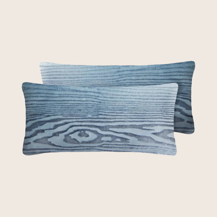 Mini Woodgrain Velvet Pillow Dusk Set of 2