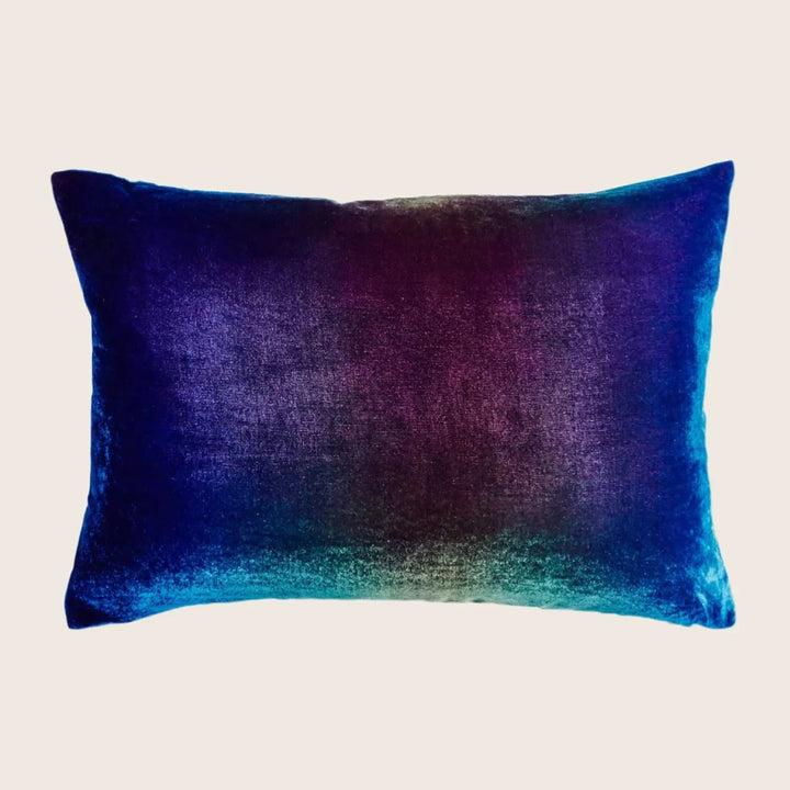 Ombre Velvet Pillow, Peacock