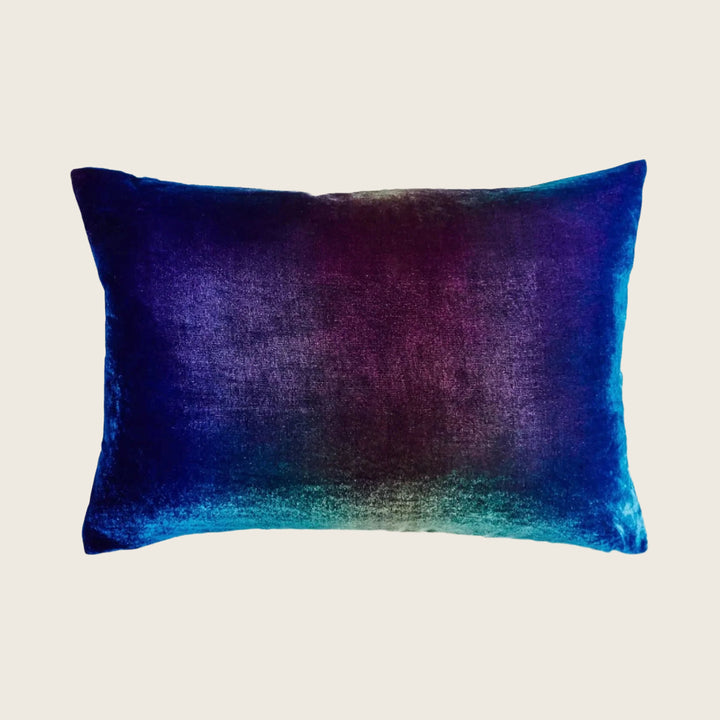 Ombre Velvet Pillow, Peacock