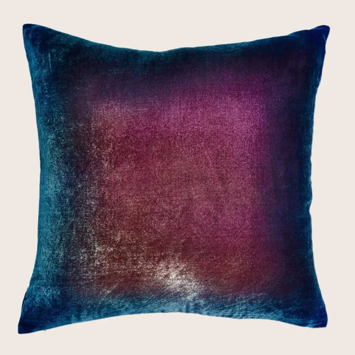 Ombre Velvet Pillow, Peacock