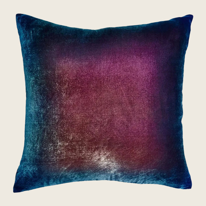 Ombre Velvet Pillow, Peacock