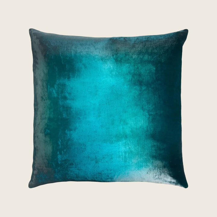 Ombre Velvet Throw Pillow, Pacific