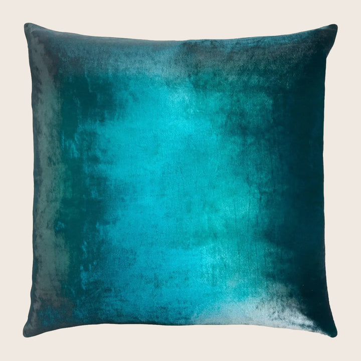 Ombre Velvet Throw Pillow, Pacific