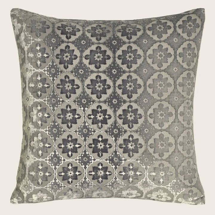 Small Moroccan Velvet Pillow, Silver