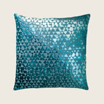 Triangle Velvet Throw Pillow, Pacific