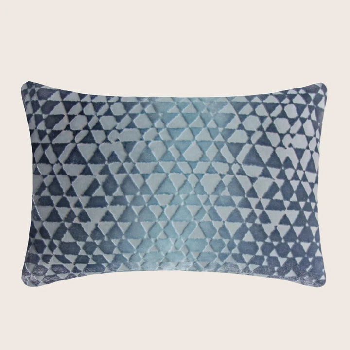 Triangles Velvet Pillow, Dusk