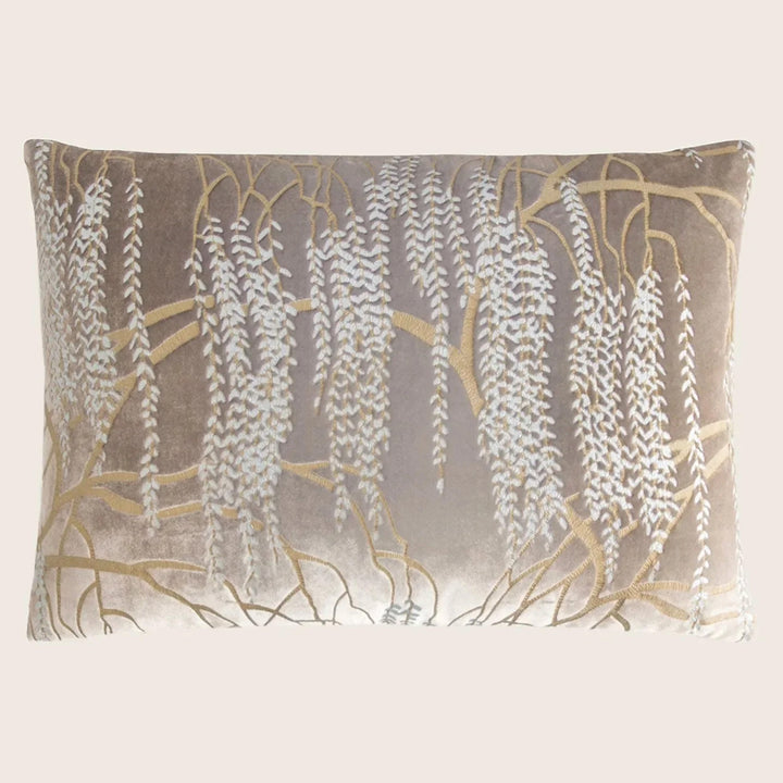 Metallic Willow Velvet Lumbar Pillow, Coyote