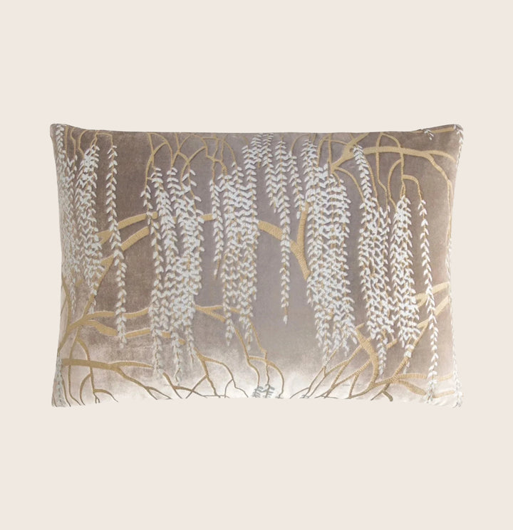 Metallic Willow Velvet Lumbar Pillow, Coyote