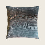 Woodgrain Velvet Pillow, Gunmetal