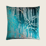 Metallic Willow Velvet Throw Pillow, Pacific