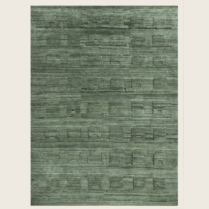Image for Dark Green Textured Wool Rug - 8' x 10'