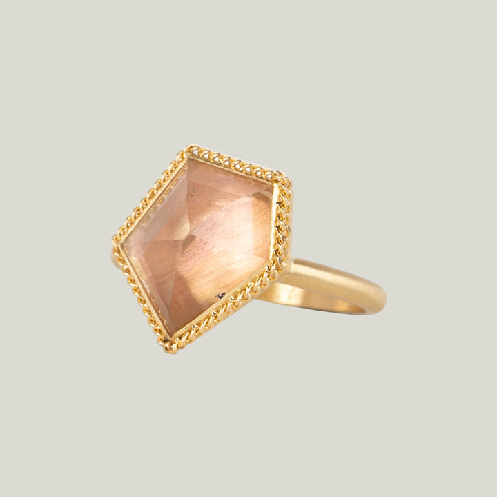 Image for One-of-a-Kind 18K Yellow Gold 5.28 ct. Abstract Cut Sunstone Ring