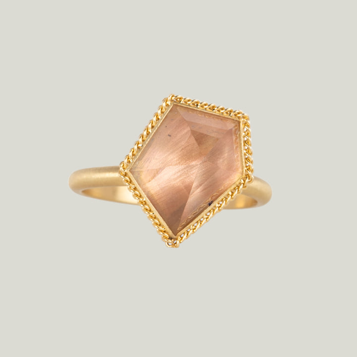 Image for One-of-a-Kind 18K Yellow Gold 5.28 ct. Abstract Cut Sunstone Ring