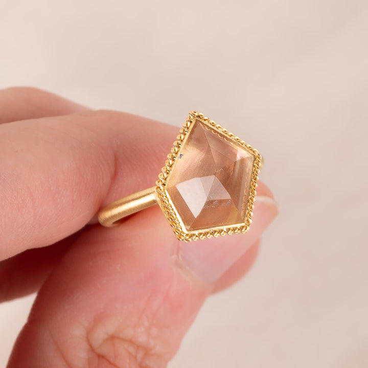 Image for One-of-a-Kind 18K Yellow Gold 5.28 ct. Abstract Cut Sunstone Ring