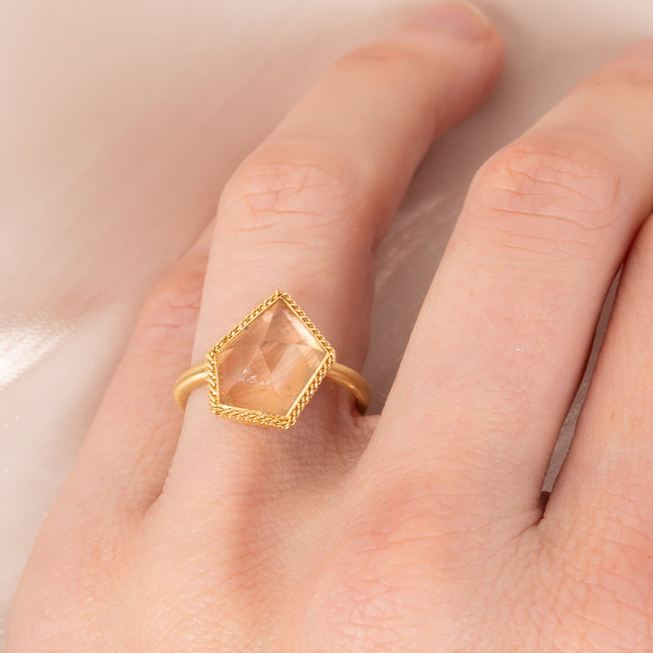 Image for One-of-a-Kind 18K Yellow Gold 5.28 ct. Abstract Cut Sunstone Ring