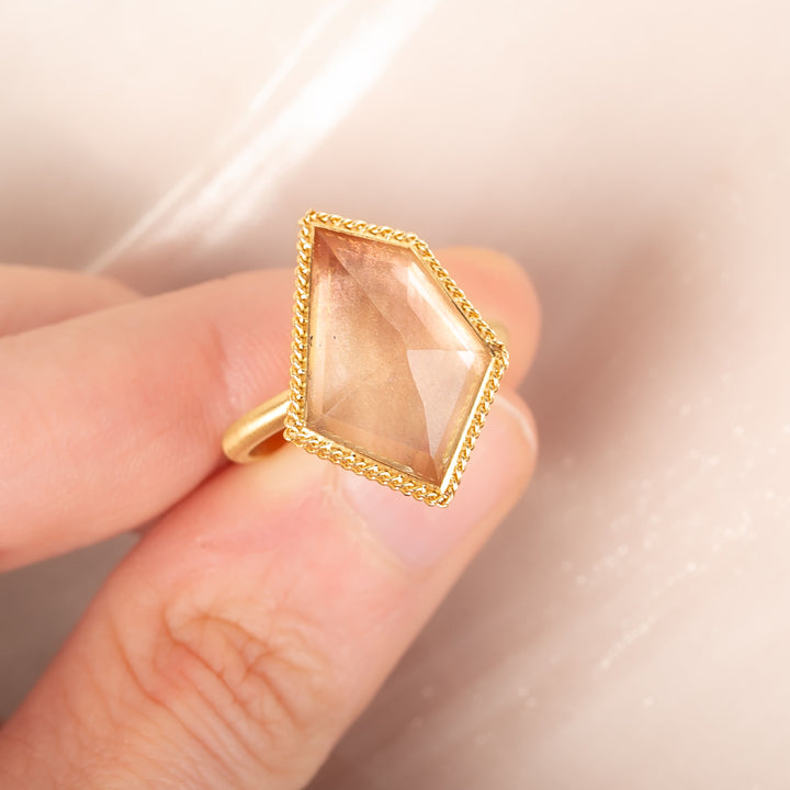 Image for One-of-a-Kind 18K Yellow Gold 5.28 ct. Abstract Cut Sunstone Ring