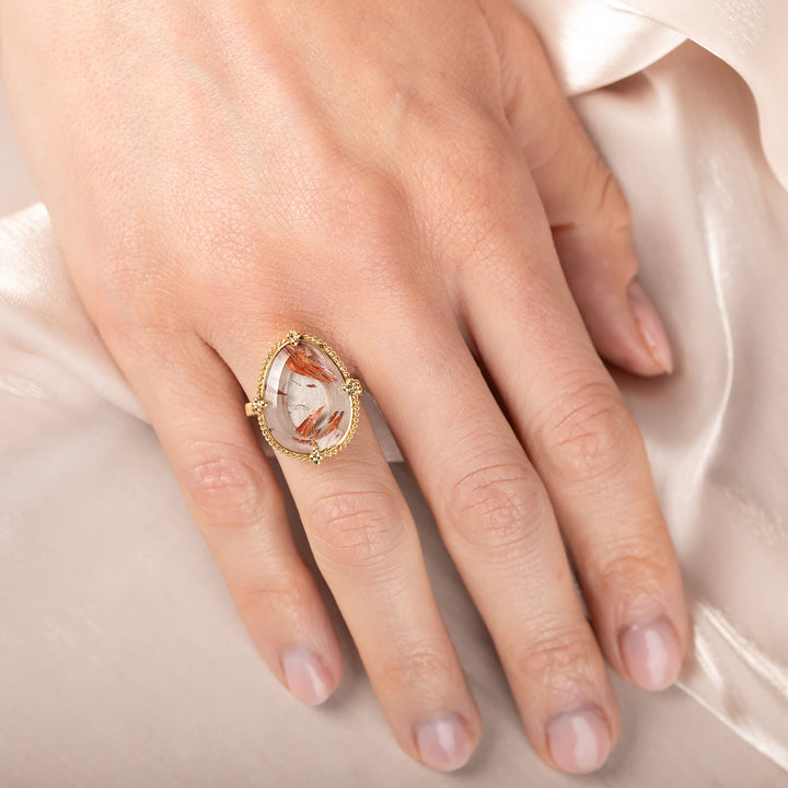 Image for One-of-a-Kind 18K Yellow Gold 15.33 ct. Large Rutilated Topaz Ring
