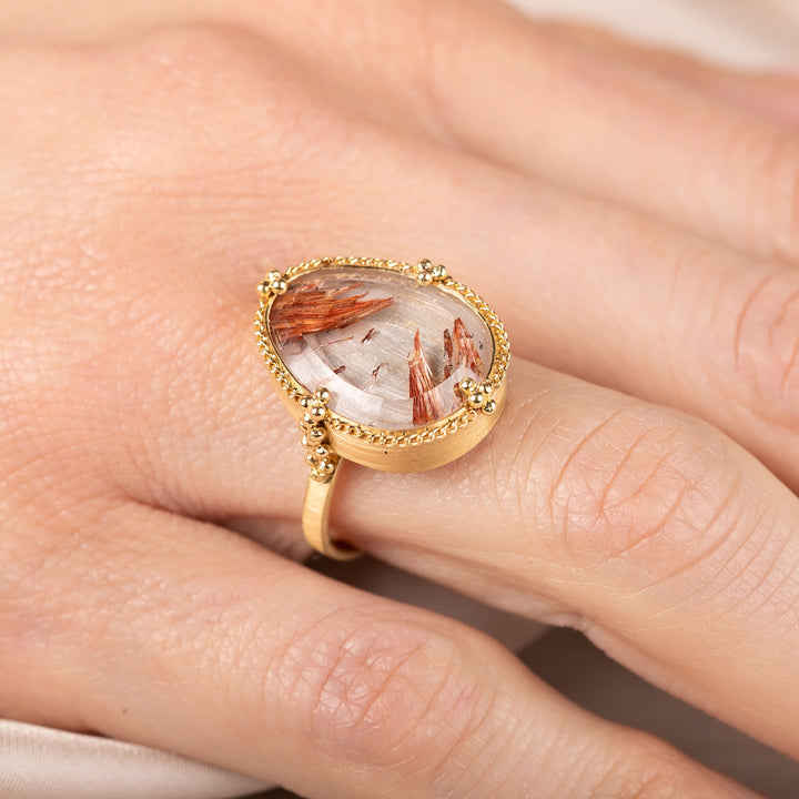 Image for One-of-a-Kind 18K Yellow Gold 15.33 ct. Large Rutilated Topaz Ring