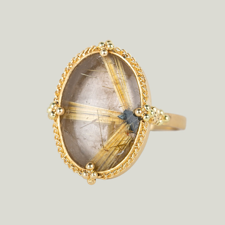Image for One-of-a-Kind 18K Yellow Gold 11.63 ct. Large Oval Rutilated Quartz Ring