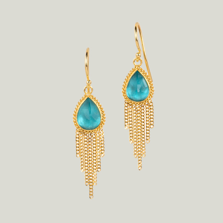 Image for One-of-a-Kind 18K Yellow Gold 3.01 ct. Teardrop Apatite Fringe Earrings