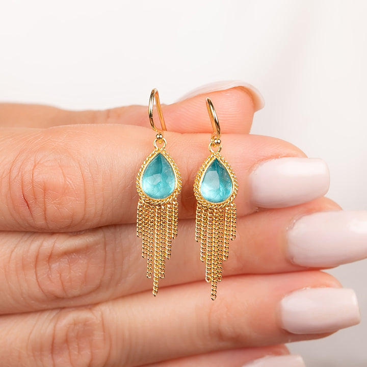 Image for One-of-a-Kind 18K Yellow Gold 3.01 ct. Teardrop Apatite Fringe Earrings