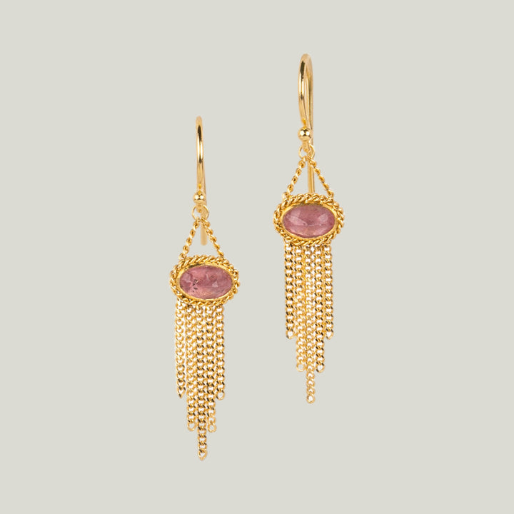 Image for 18K Yellow Gold 1.1 ct. Rhodocrosite Fringe Earrings