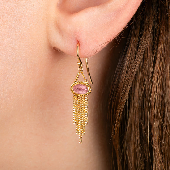 Image for 18K Yellow Gold 1.1 ct. Rhodocrosite Fringe Earrings