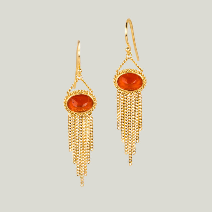 Image for One-of-a-Kind 18K Yellow Gold 1.65 ct. Fire Opal Fring Earrings