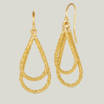 Image for 18K Yellow Gold Stardust Double Teardrop Earrings