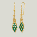 Image for 18K Yellow Gold Emerald Lattice Earrings