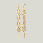 Image for 18K Yellow Gold Freshwater Pearl Woven Drop Earrings