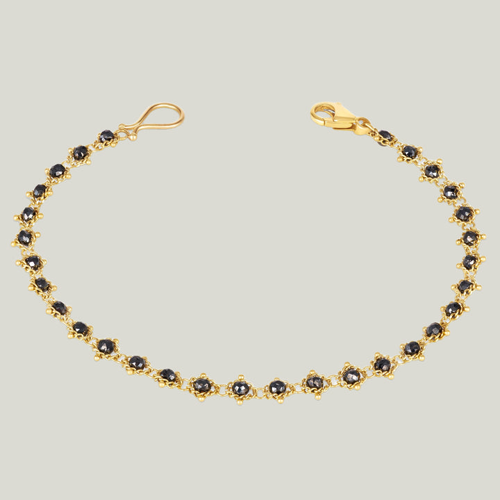 Image for 18K Yellow Gold Black Diamond Woven Bracelet