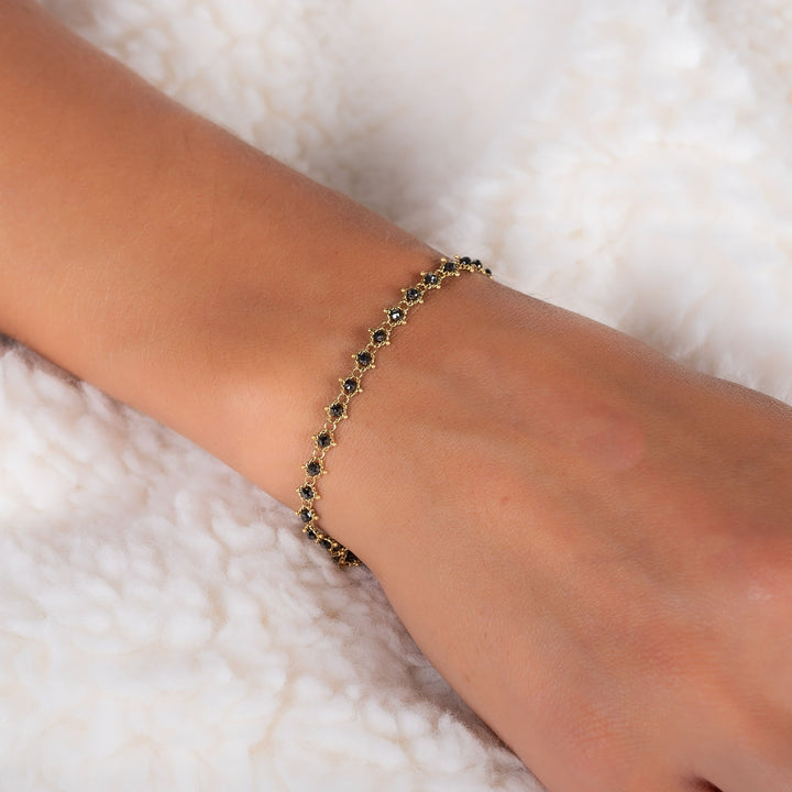 Image for 18K Yellow Gold Black Diamond Woven Bracelet