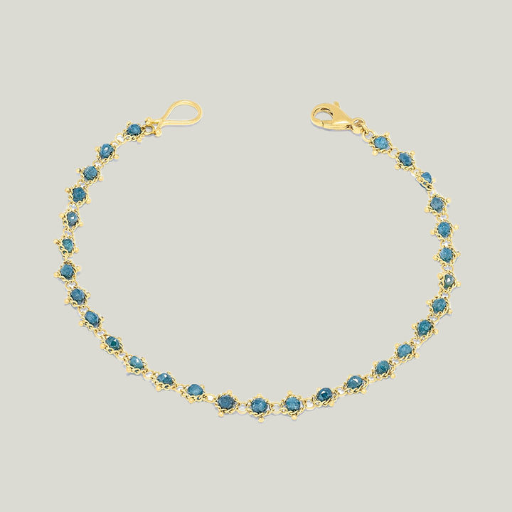 Image for 18K Yellow Gold Blue Diamond Woven Bracelet