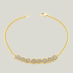 Image for 18K Yellow Gold Silver Diamond Textile Bracelet