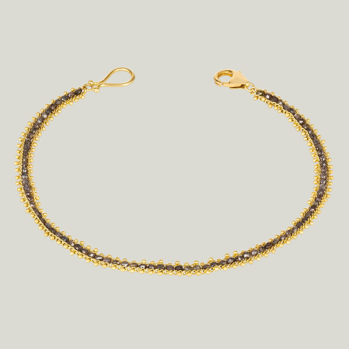 Image for 18K Yellow Gold Champagne Diamond Textile Bracelet