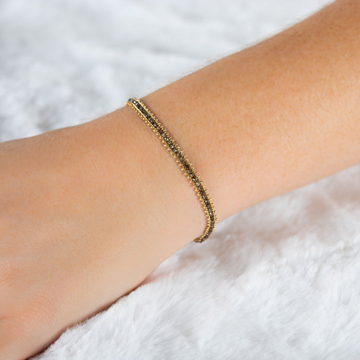 Image for 18K Yellow Gold Champagne Diamond Textile Bracelet