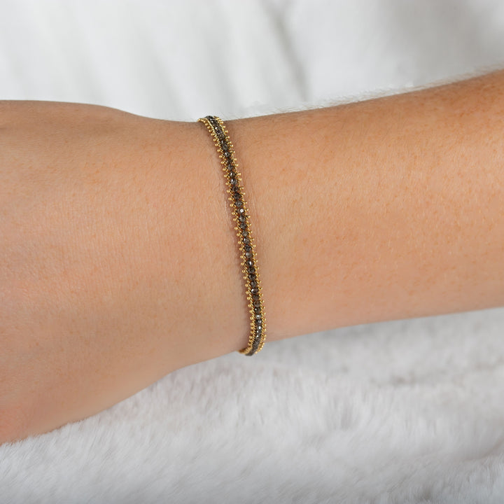Image for 18K Yellow Gold Champagne Diamond Textile Bracelet