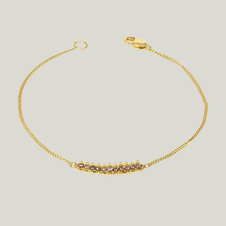 Image for 18K Yellow Gold Champagne Diamond Textile Row Bracelet