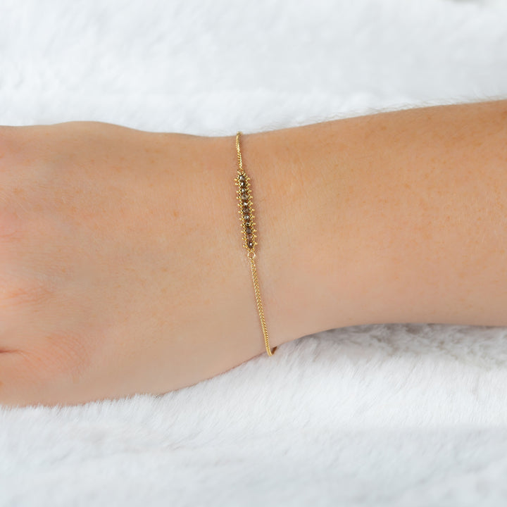 Image for 18K Yellow Gold Champagne Diamond Textile Row Bracelet