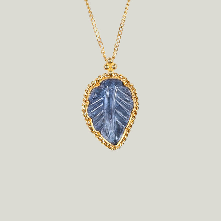 Image for One-of-a-Kind 18K Yellow Gold 2.94 ct. Carved Leaf Tanzanite Necklace